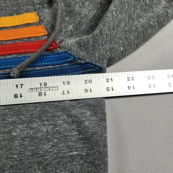 Aviator Nation Hoodie Sweatshirt Womens Small Gray Rainbow Stripe Full Zip - Picture 4 of 6